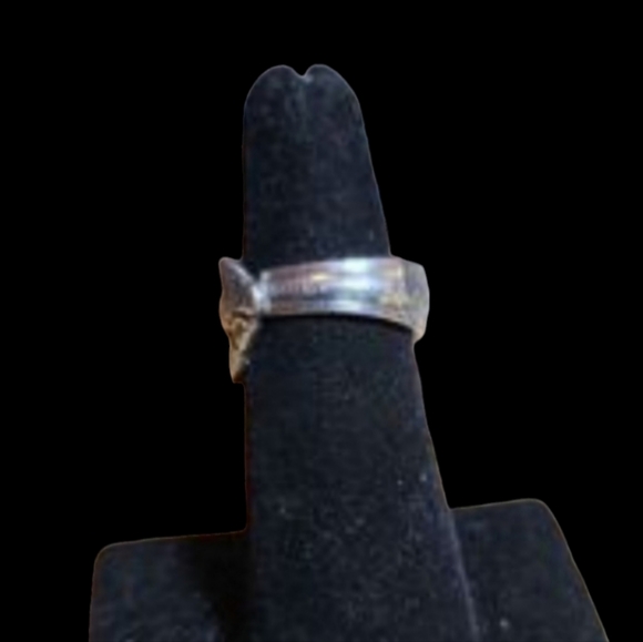 Boho Tea Spoon Ring Hand Forged Size 4.5 - Picture 4 of 4